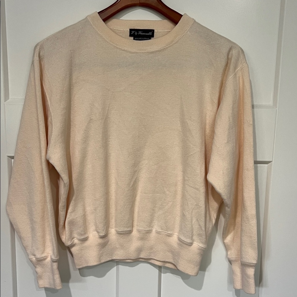 Vintage F By Facconable Men's Crewneck Sweater in Cream Sz M